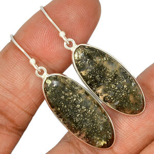 Pyrite - Fools Gold Earrings in solid silver